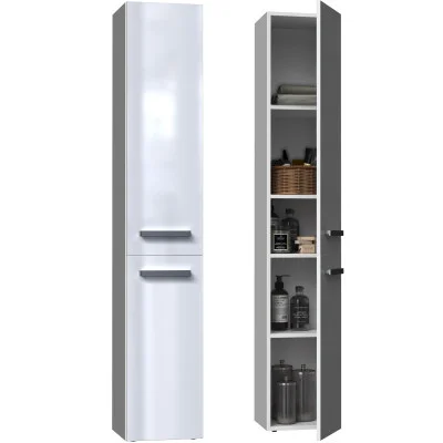 Bathroom cabinet NEL II, white glossy